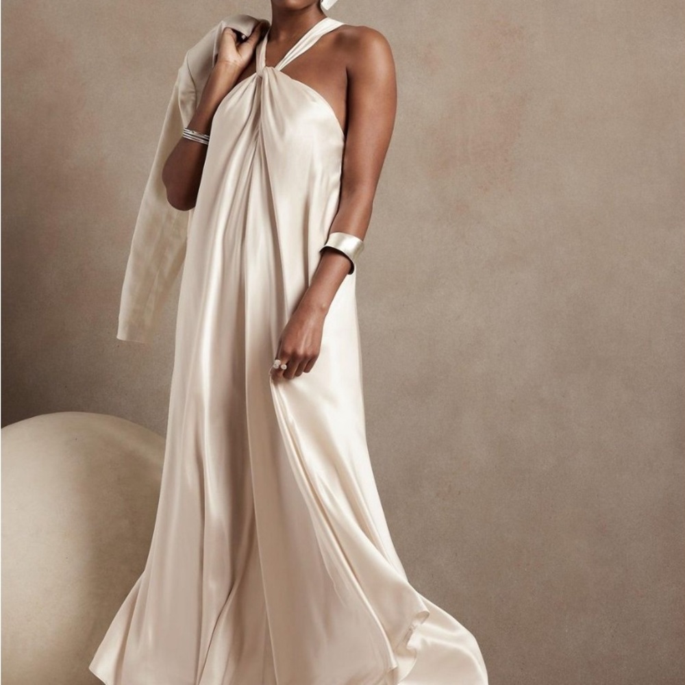 Banana Republic NWT 100% silk dress cream XL